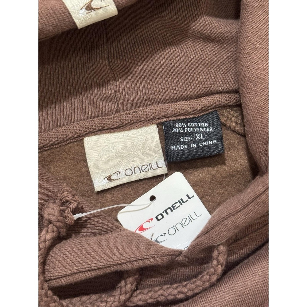 Y2K O'Neill Logo Glitter Flower Night BloomerBrown Hoodie Women Size XL‎ - Picture 9 of 13